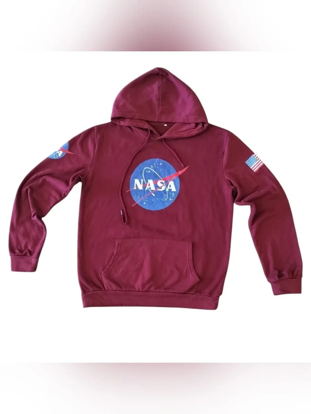 NASA Logo Maroon Hoodie Sweatshirt - Unisex Hoodie